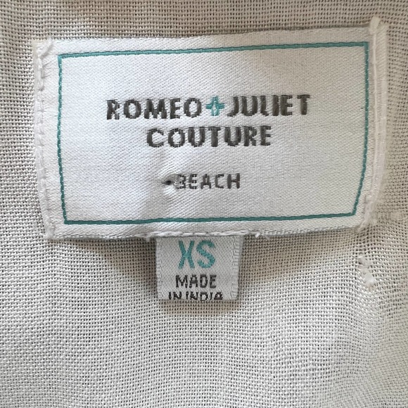 Romeo + Juliet Couture Cold Shoulder cover up tunic mini dress Split Neck Fringe - Picture 10 of 13